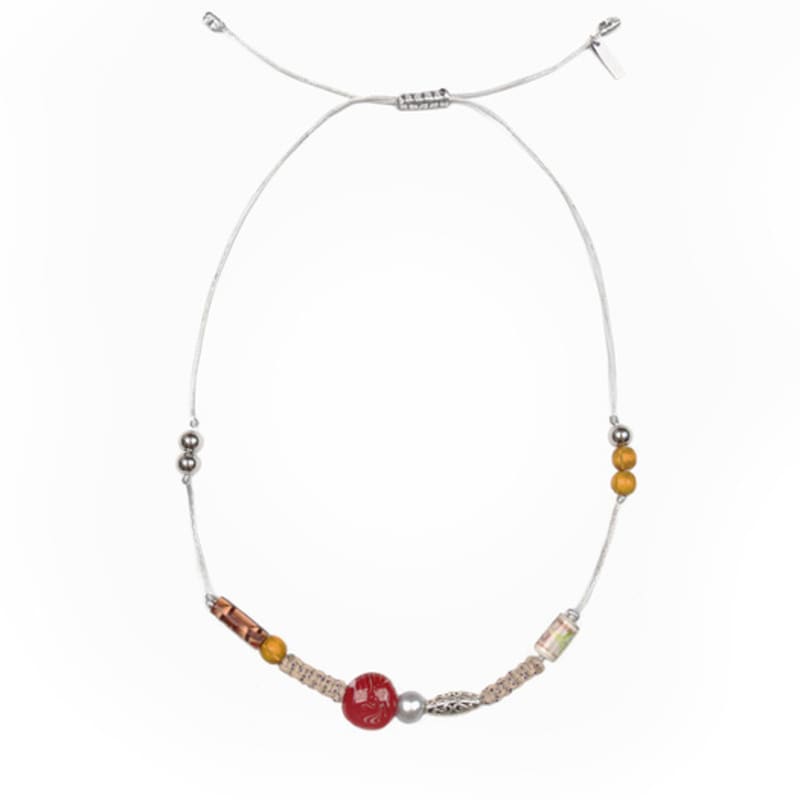 safari sula explore Sporty Beads Necklace in Silver