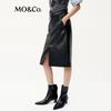 MO&Co. H-Line PU Mid-Length Skirt
