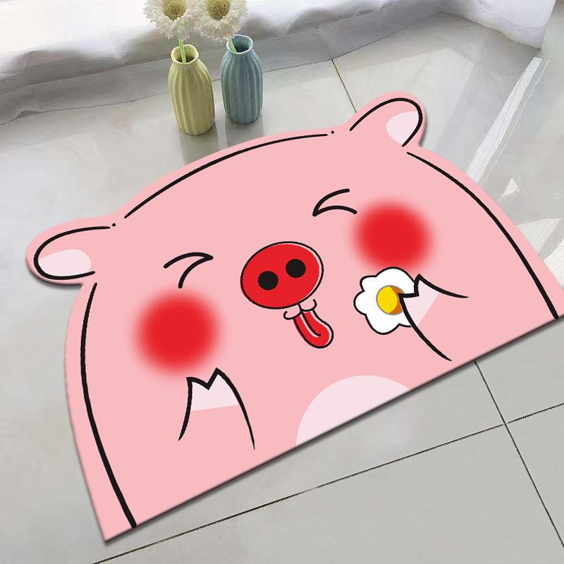 Tapete de Chão de Lama Diatomácea Desenho Animado Tapete de Chão de Banheiro Absorção de Água Secagem Rápida Tapete Antiderrapante Resistente à Sujeira e Fácil de Cuidar Tapete para os Pés