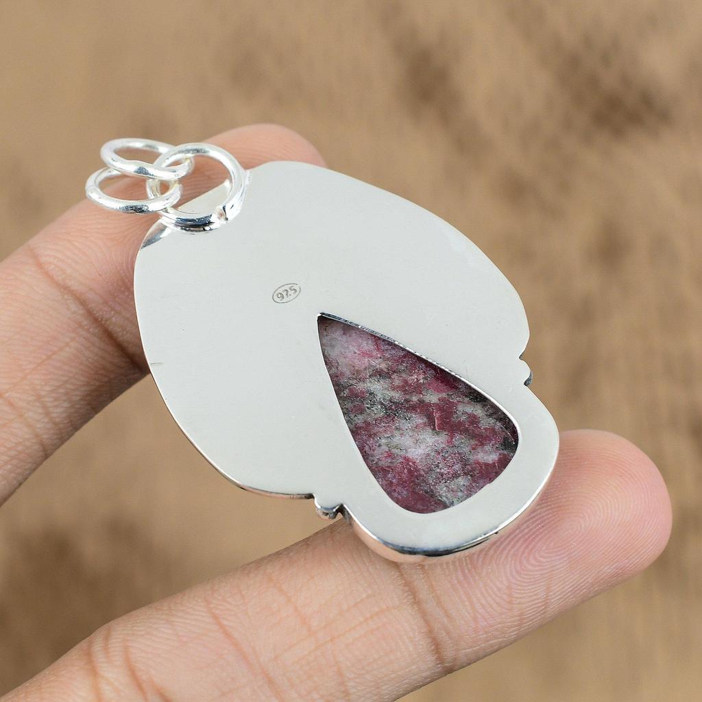 Gift For Women Jewelry Pendant 925 Sterling Silver Natural Thulite Gemstone