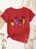 Teachers Day Colorful Comma Creative Print Comfy TShirt Round Neck Short Sleeve Casual Top Womens Summer Tee Clothing