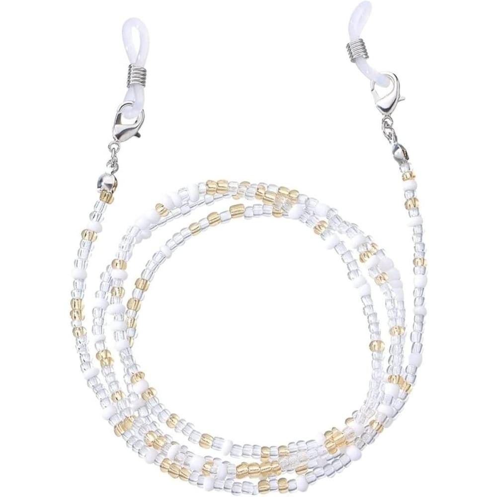 Eyeglasses Chain, Glasses Chain Bead Glasses Strap Anti-slip Spectacle Chain Glasses Cord Sunglasses Strap Lanyard Eyewear Strap Beaded Glasses Cord