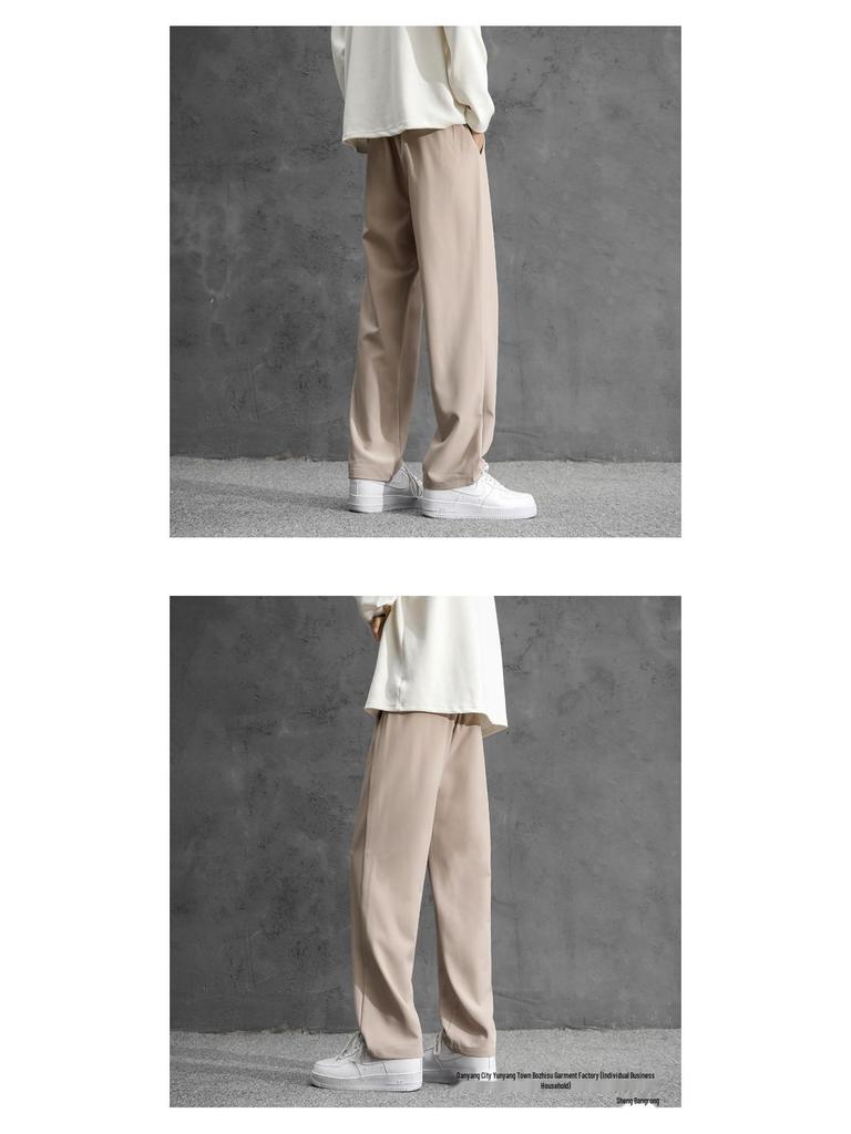 Men’s High-Waisted Black Loose-Fit Straight-Leg Dress Pants – New Autumn Casual.