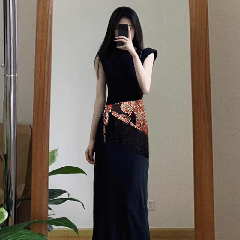 Wide Waistband Women's Paired Jeans Triangular Scarf Belt Bohemian Ethnic Style Decorative Skirt Waist Cinching Fart Curtain