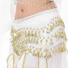 Women Sexy Sequins Tassels Belly Dance Hip Skirt Scarf 3 Row Gold Color Coines 6 Colors To Choose Dancing Chiffon Waist Chain