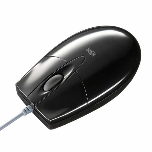 Sanwa Supply Wired Blue LED Mouse (USB-PS/2 Conversion Adapter Included) Black MA-BL3UPBKN