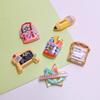 100pcs Cartoon Miniature Stationery Series Models Resin Doll House Furniture Play Home Toys Gift DIY Jewelry Making Accessories