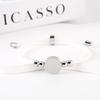 Stainless Steel Multi-Color Adjustable Bracelet with Round Tag for Laser Engraving, 15mm Hole