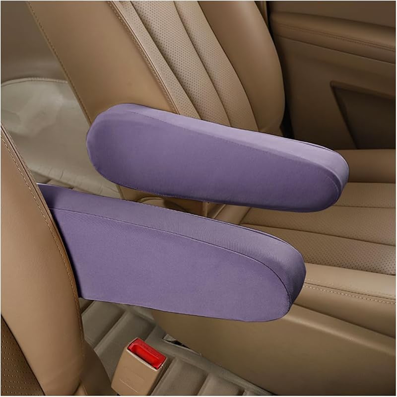 AUCELI 2 Pcs Car Front Seat Armrest Covers, Cloth Fabric Armrest Protectors, Direct Replacement Center Console Lid Armrest Cover Skin, Universal