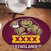 Queensland Maroons (1) Round Office Rug Decorative Floor Rug for Office Bedroom Living Room and Home Space