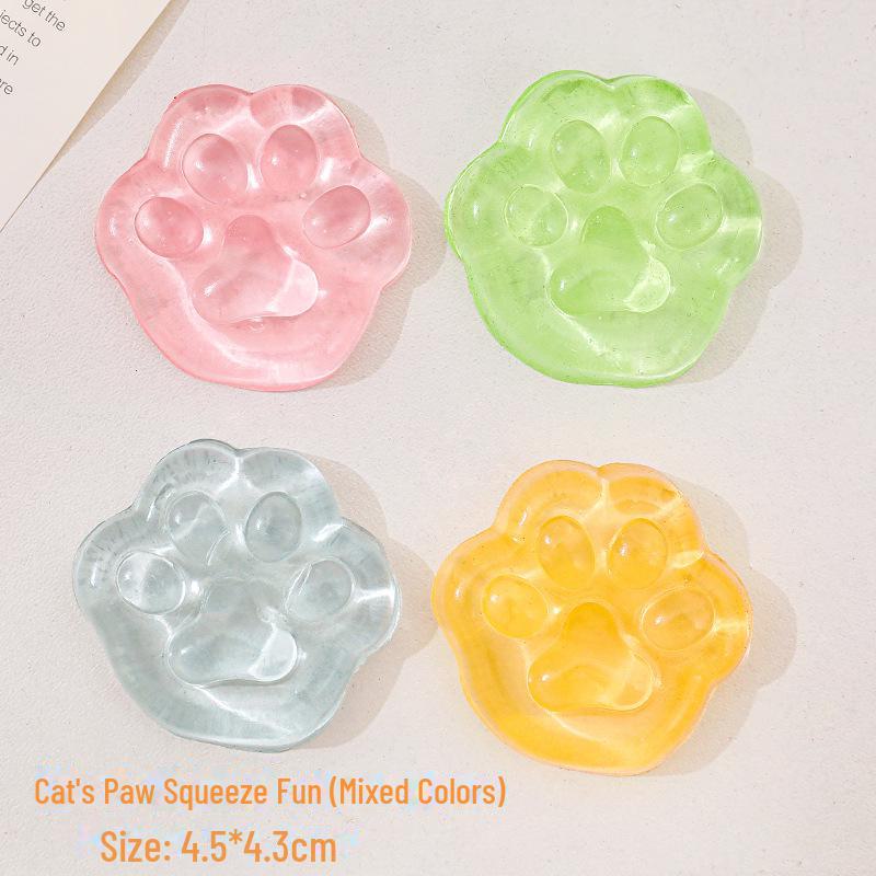 Creative Jelly Cat Claw Sticky Toy - Transparent, Fun, Decompression Gift for Students & Kids.