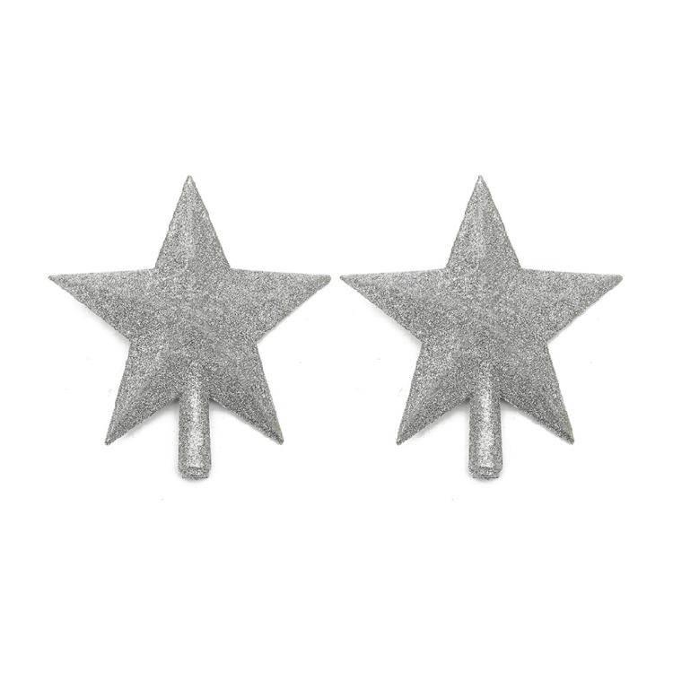2Pcs Shimmering Star Tree top Ornament Glittering Star Tree top Accent For Small Christmas Tree Embellishment