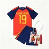 27 Spain Home Court No. 19 National Team Football Jersey Children'S Jersey Children'S Adult Set Size 16-2Xl with Exquisite Accessories