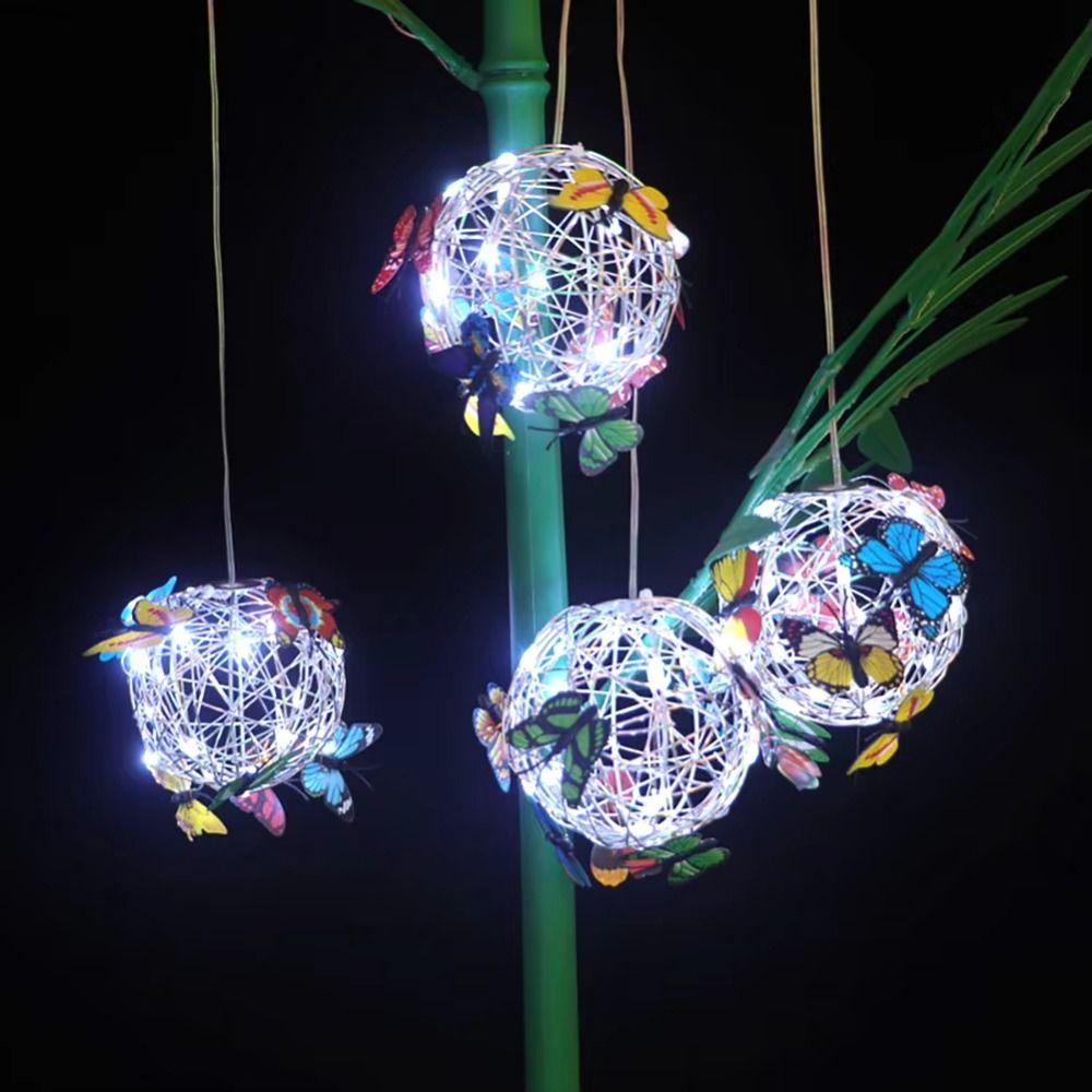 Colorful Butterfly Solar Butterfly Ball Light Solar-Powered LED Hanging Light  Festival Atmosphere