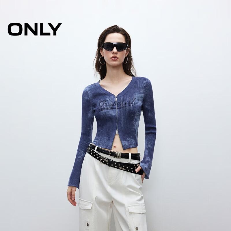 ONLY 2025 Summer V-Neck Two-Way Zip Knit Cardigan L