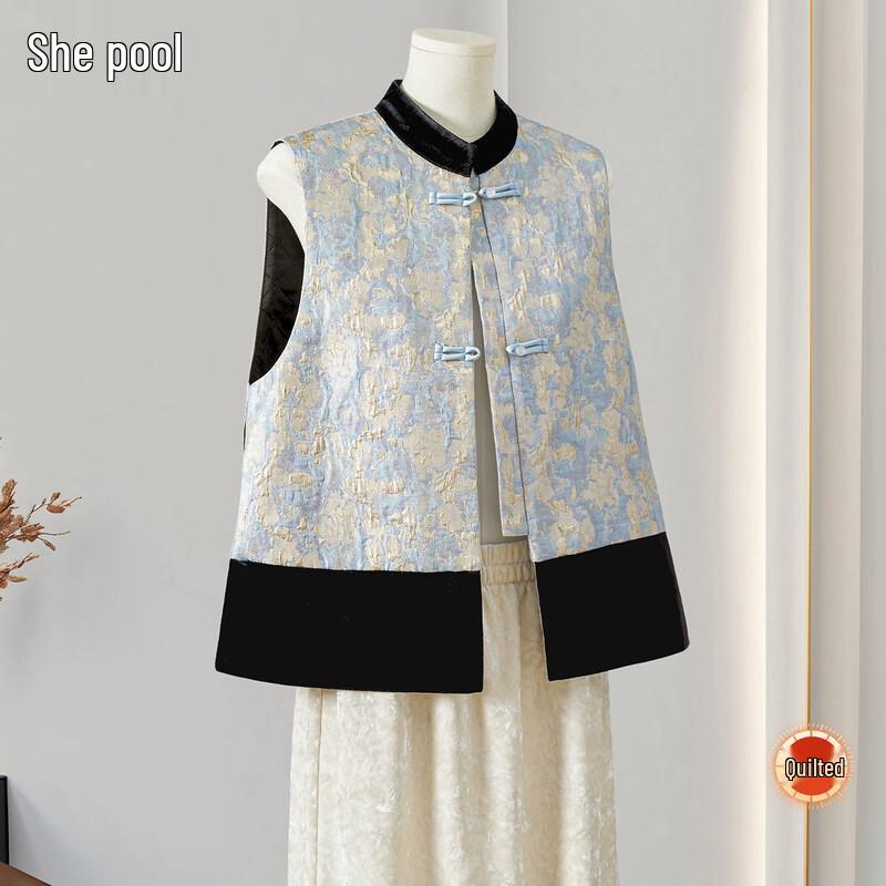 

Женский ретро жилет в национальном стиле из жаккардового хлопка M