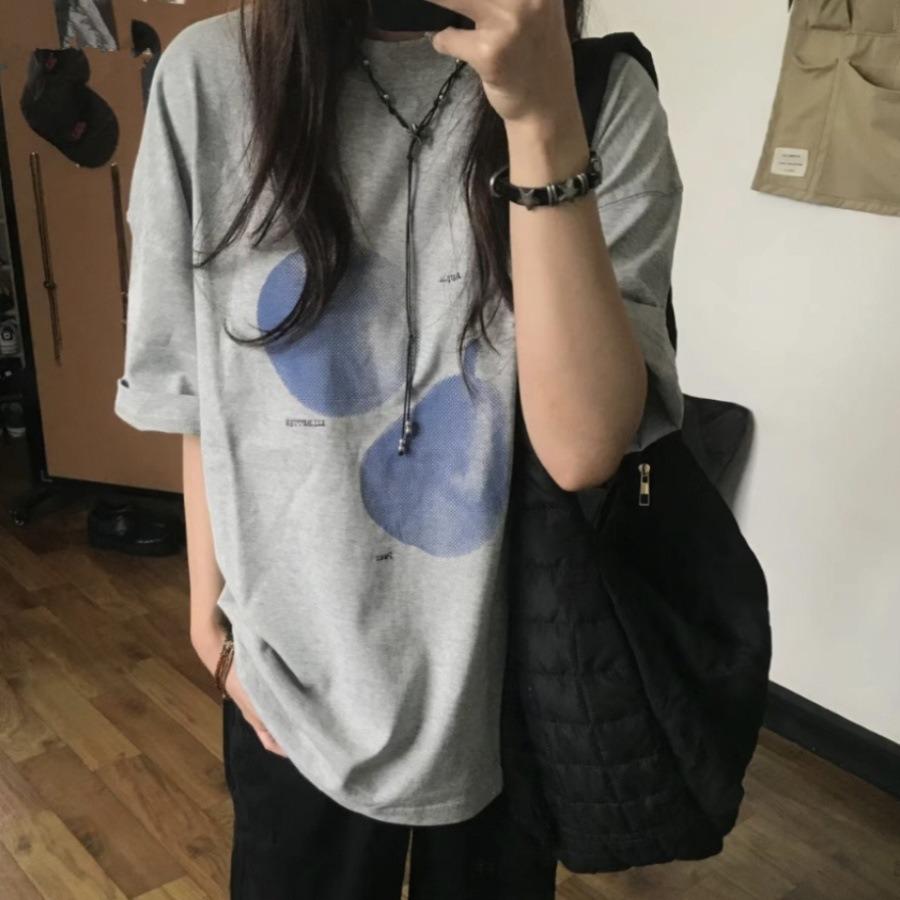 

Футболка большого размера с принтом «Sweet American Fruit» — серая, с коротким рукавом, с круглым вырезом, повседневная, унисекс XL (Recommended 115-130 lbs) светло-серый