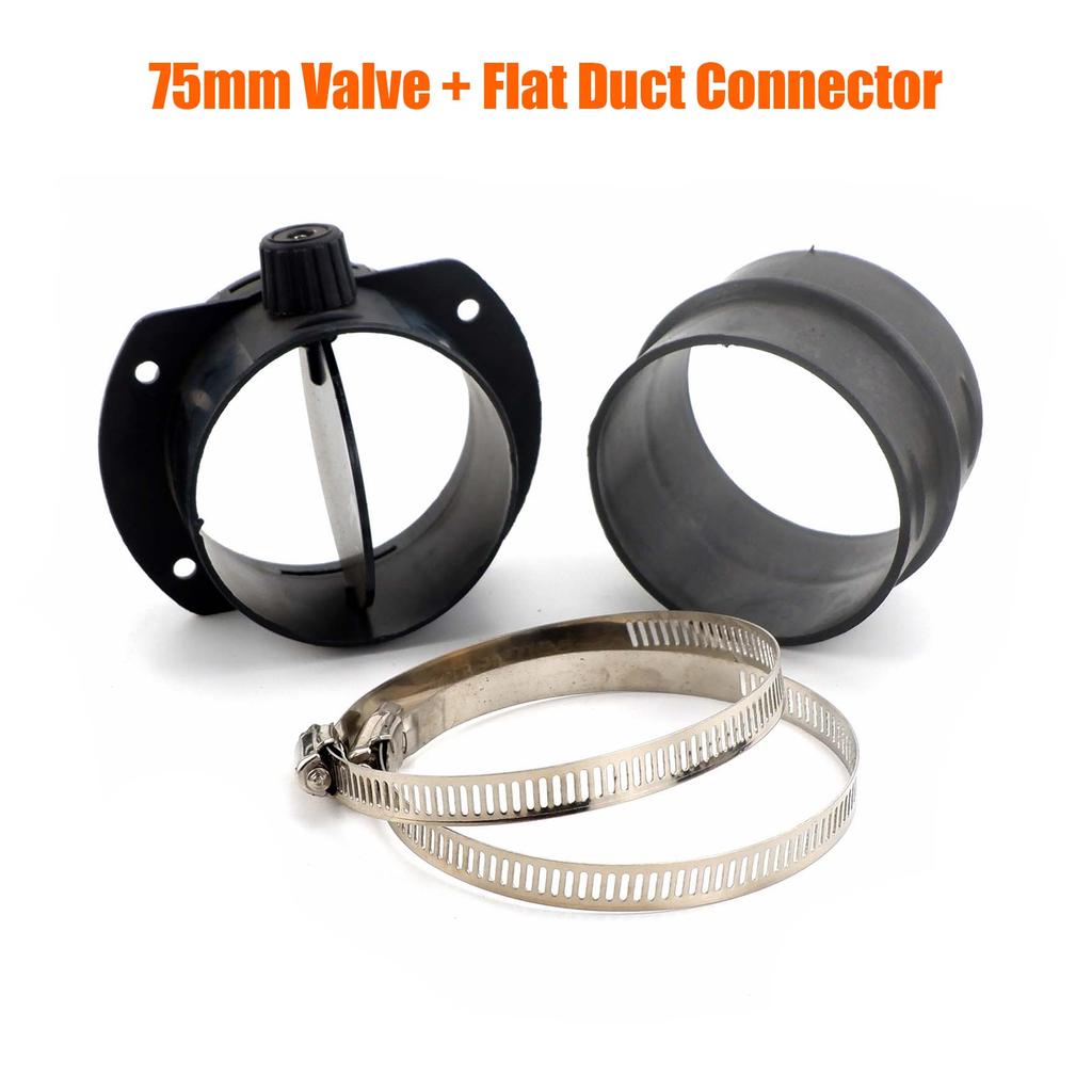 60mm 75mm Válvula Flap Ajustável Aquecedor de Ar a Diesel Duto de Ventilação Divisor de Saída Tubo de Escape Conector Junção Para Carro