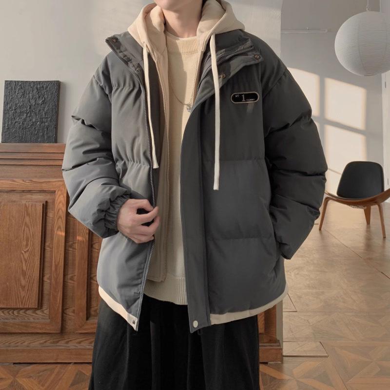 Boys' Winter Cotton Set: Faux Two-Piece Jacket & Warm Coat
