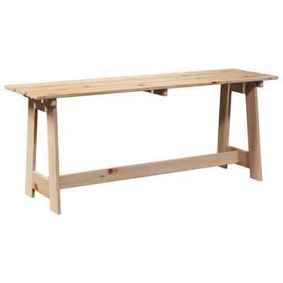 Outdoor Bench Natural 119 X 37 X 47 Cm Solid Pine Wood