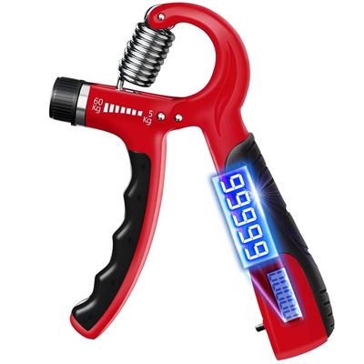 Catsobat Hand Grip Counter Digital Battery Professional Muscle Training Grip Gripper Load Adjustable Day Built-in [30 Manufacturer's Warranty] (Red)