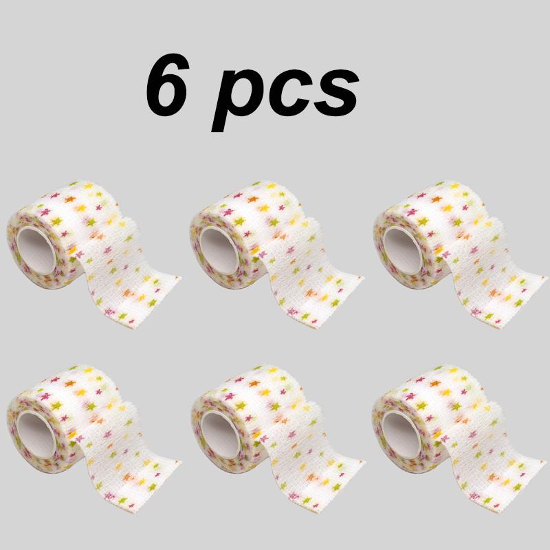6 Pcs Self Adhesive Elastic Bandage for Sports Wrist Palm Finger Arm Shoulder Knee Ankle Pets Leg Tattoo Protection