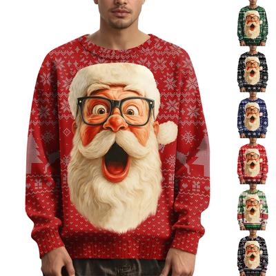 Heren Kerst Trui met Printkraag
