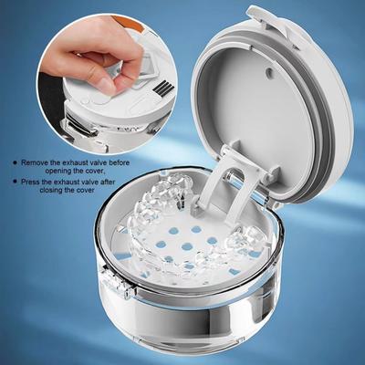 Double Layer Orthodontic Retainer Box Leak-proof Magnetic Cap Braces Storage Case Portable with Cleaning Brush
