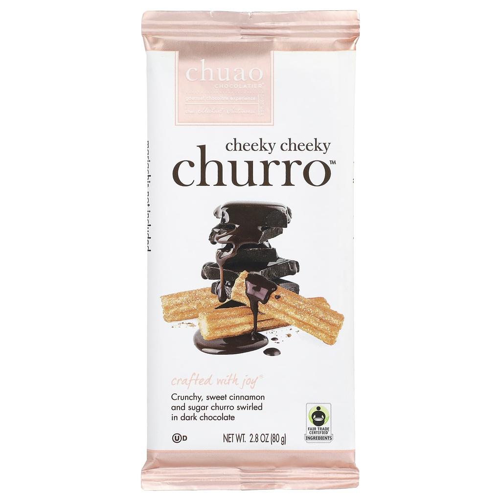 Chuao Chocolatier, Dark Chocolate Bar, Cheeky Cheekychurro™, 80g (2.8oz)