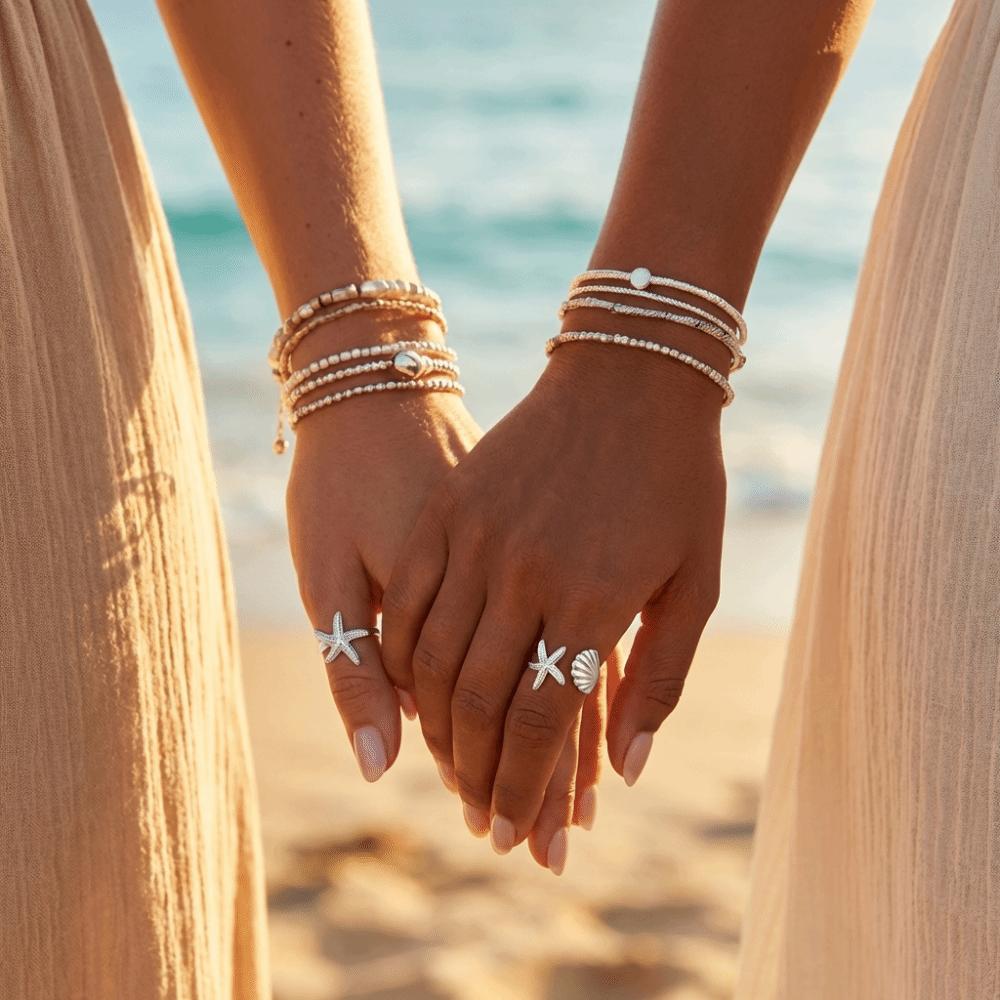 Elegant Open Finger Rings Zinc Zinc Alloy Stainless Steel Rings Fashion Shell Starfish Rings  Women