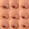 Frauen Kupfer Alphabet Fake Nasenring Manschette Nicht Piercing Buchstaben Nasenring Clip auf Fake Nasenpiercing Schmuck Ohrstulpe Ohrring