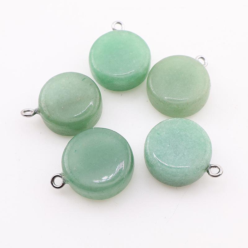 Natural Stone Crystal Cookie Shape Necklace Pendant Ornaments