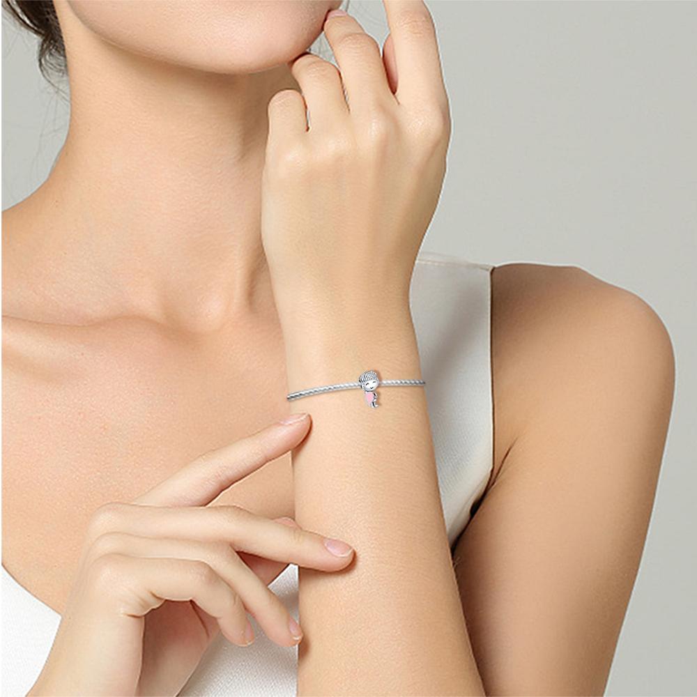 Genuine Charm Copper Heart Pendants Kind Girl Bead Fits Bracelets Women Jewellery Crafting DoItYourself Gifts Beautiful Exquisite