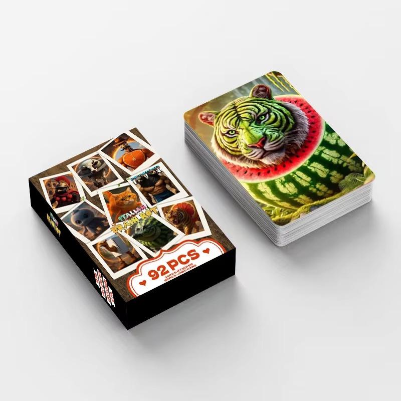 92pcs Italian Brainrot Lomo Cards Tungtung Sahur Game Card Kids Party Cosplay Classic Toys Collect Pos Gift NEW Kid Friendly Entertaining Fun Safe