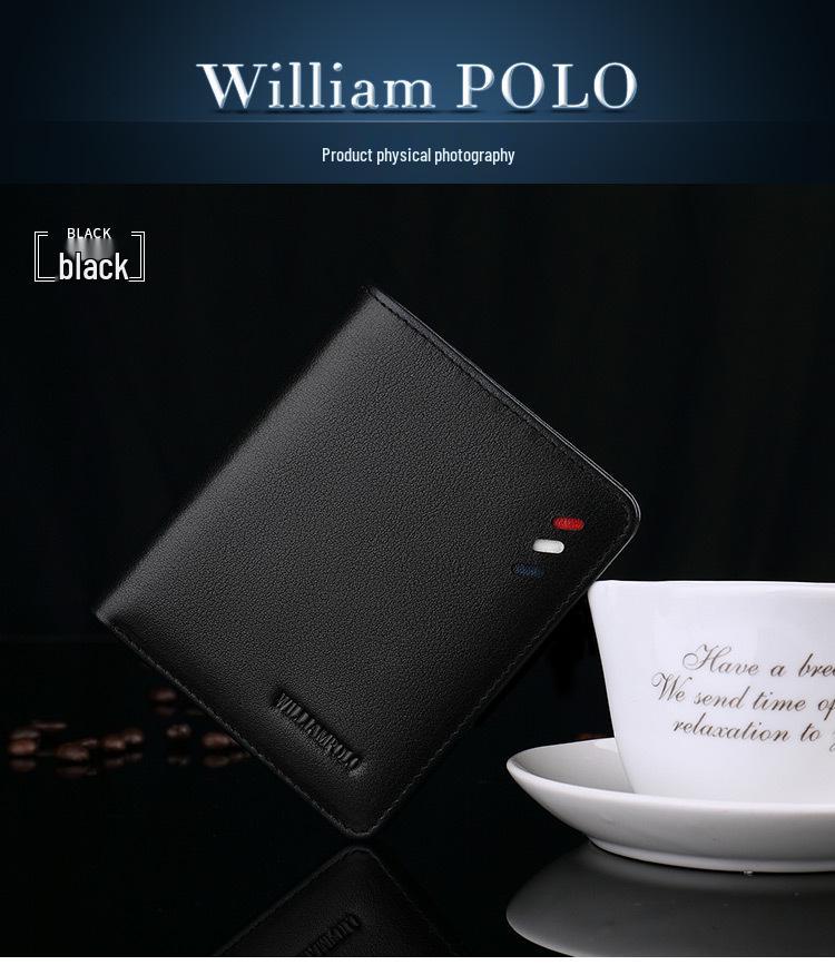 King Paul Ultra-Dünne Herren-Rindsleder-Geldbörse mit Münzfach und Geschenkbox