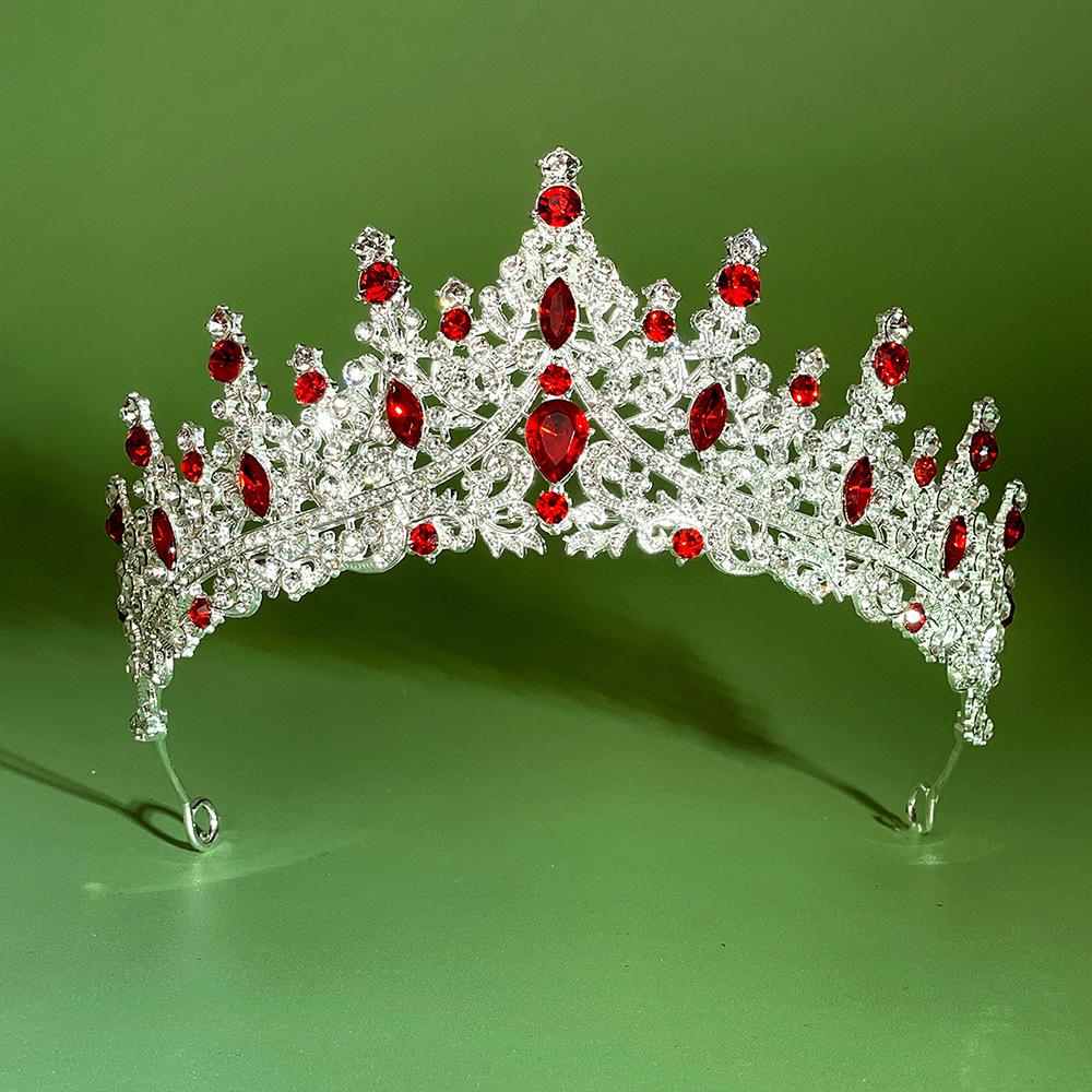 Bride Crown Wedding Dress  Party Crown Birthday Performance Carnival  Crystal Hair Accessory