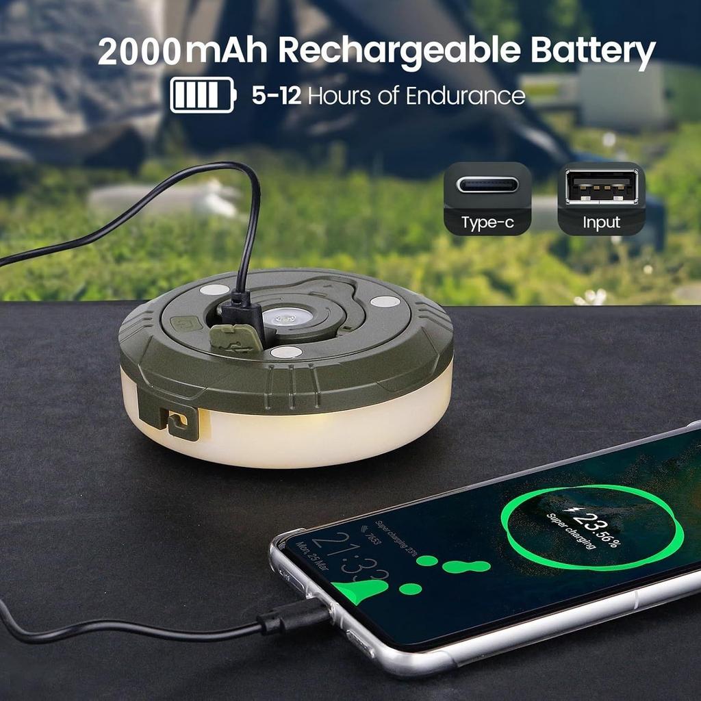 1pc Multifunctional LED Camping Light with Warm White and RGB String Lights, Rechargeable LED Ambient Magnetic String Lights Tent Light