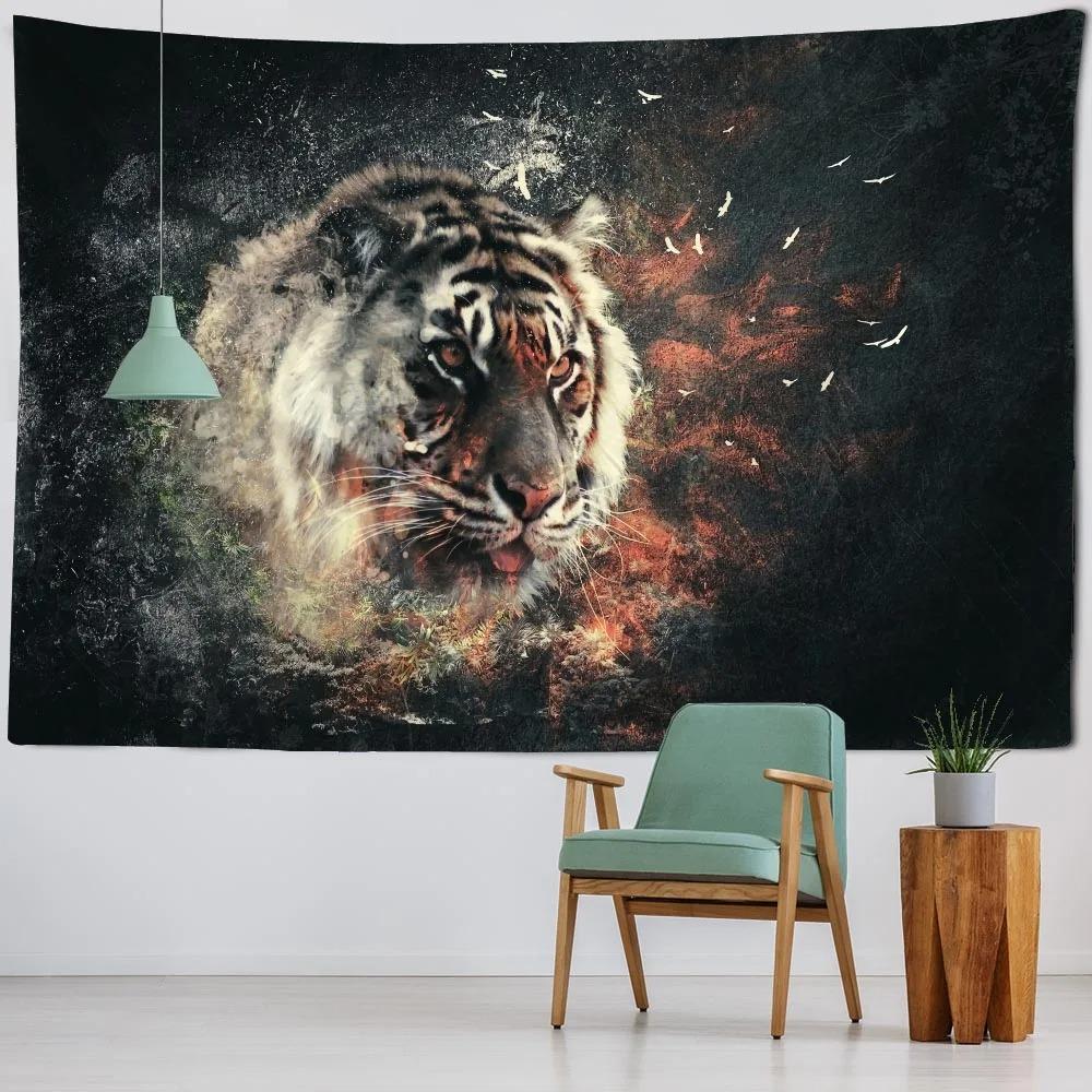Wild Animal Tiger Pattern Tapestry Bedroom Living Room Tapestry Home Wall Decoration Tapestry