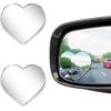 2Pcs Heart Shaped Blind Spot Mirrors For Cars, HD Glass Frameless Convex Side Mirror Blindspot, Universal Fit Stick-On Wide Angle Rear View Mirrors