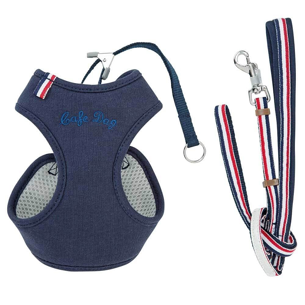 For slip easy to put on and take with safety antibacterial and deodorizing Super Harness and Lead Tricolor Neo For active timid dogs with weak trachea