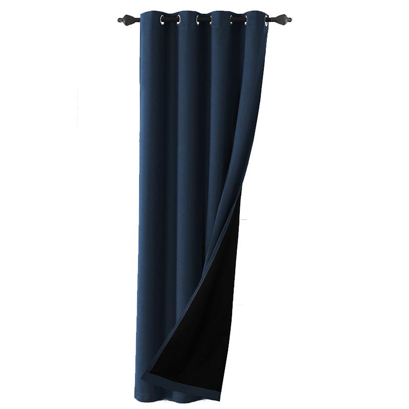 100% Blackout Window Curtain Panel for Bedroom Livingroom Heat and Full Light Blocking Drapes with Black Liner for Nursery hotel