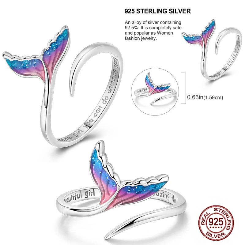 Free Size 925 Sterling Silver Ring Butterfly Sun Moon Sunflower Crystal Original Adjustable Rings for Women Wedding Jewelry Gift