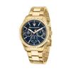 Competizione Tono Oro Acciaio Inossidabile Blu Quadrante Multifunzione Quarzo R8853100026 100M Orologio da Uomo