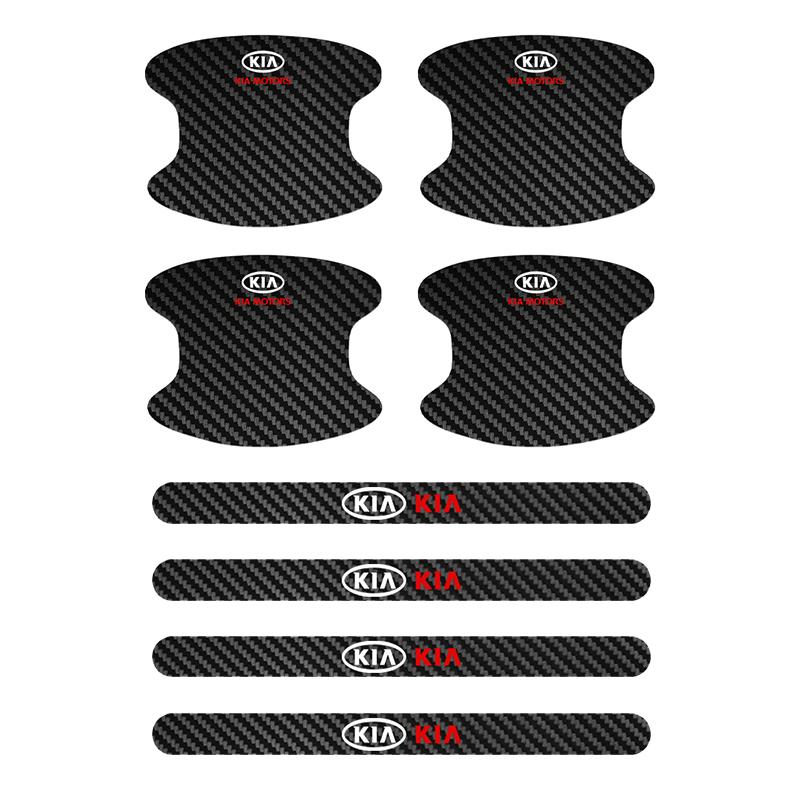 CNR2 Car Door Bowl Handle Protector with Car Sticker Door Sill Protector Stickers For Kia Rio Ceed Sportage Cerato Soul Picanto
