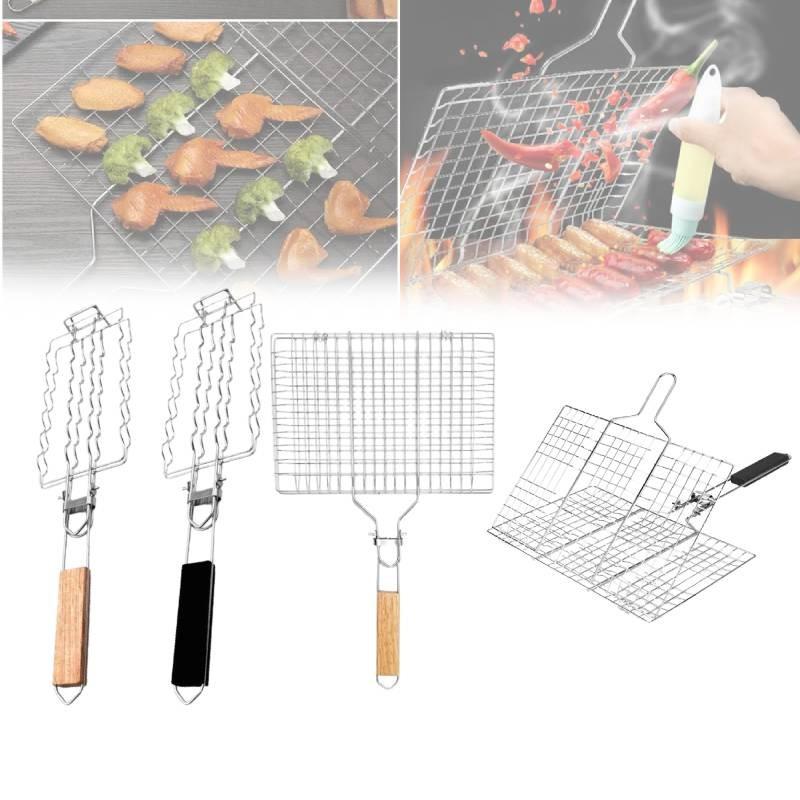 Stainless Steel Bbq Grill Tongs With Foldable Handle For Outdoor Cooking And Grilling