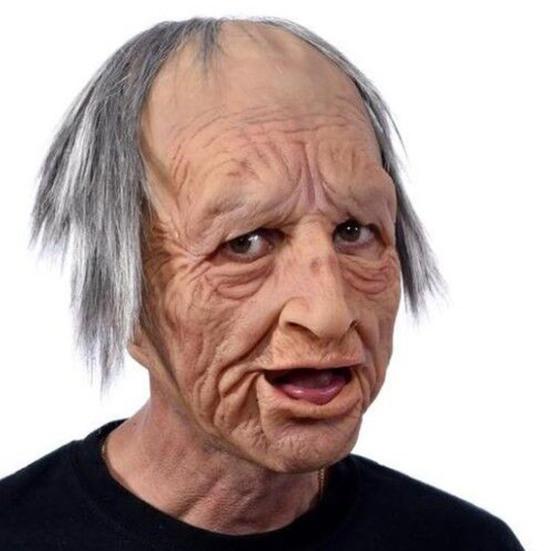 Elder Costume Headwear Realistic Grandmother/Grandfather/Male/Girl Comfortable Wear High Toughness Soft Cosplay Props