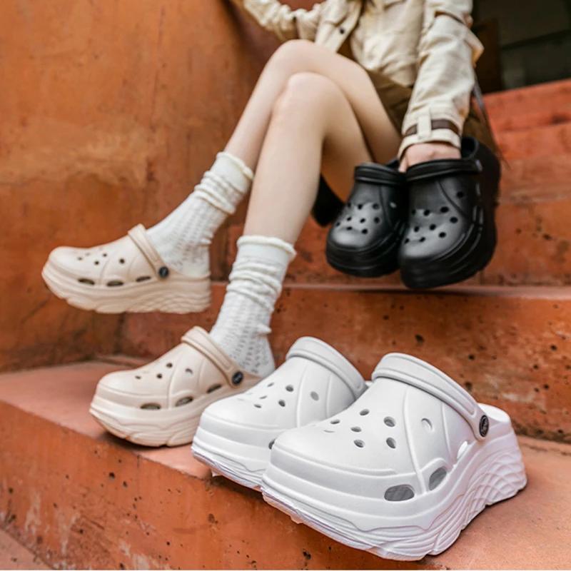 Fashion Fashion Platform Sandals for Women Thick Sole Non Slip Beach Sandals Woman Summer 2025 Lightweight Wedge EVA Clogs Garden Shoes