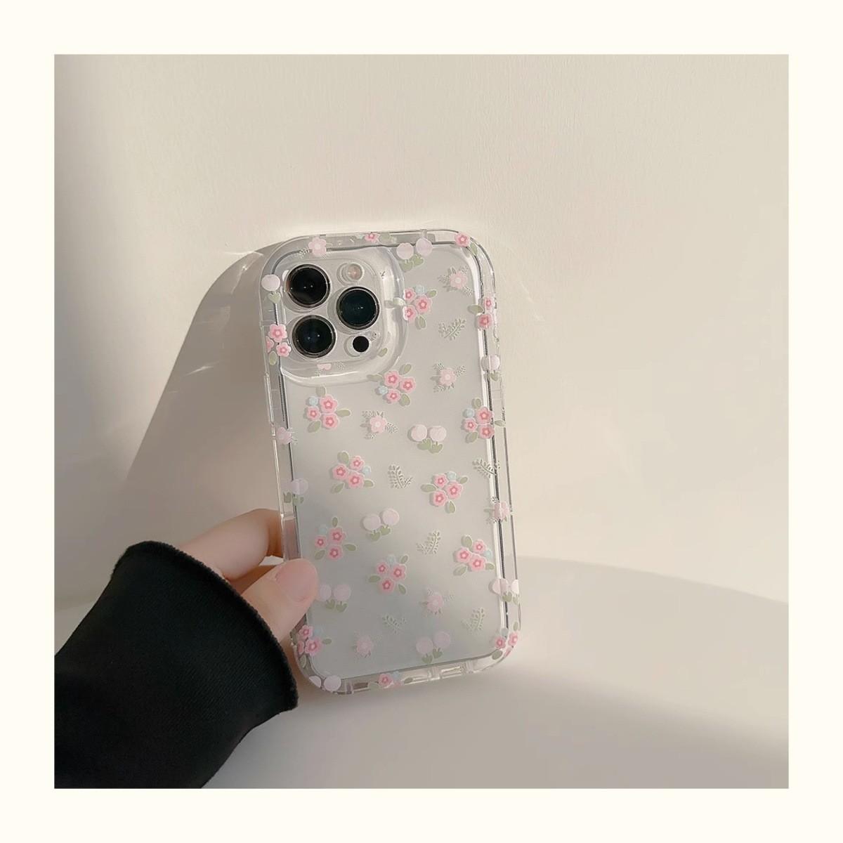 

Summer Dopamine Floral for Apple 14 Promax Mobile Phone Case for IPhone 16 Small Fresh and Transparent 15/12 For iPhone 6s Plus