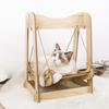 Cat Hammock Swing Wooden Elevated Pet Bed Cats Hanging Swing Resting Bed for Kittens Small