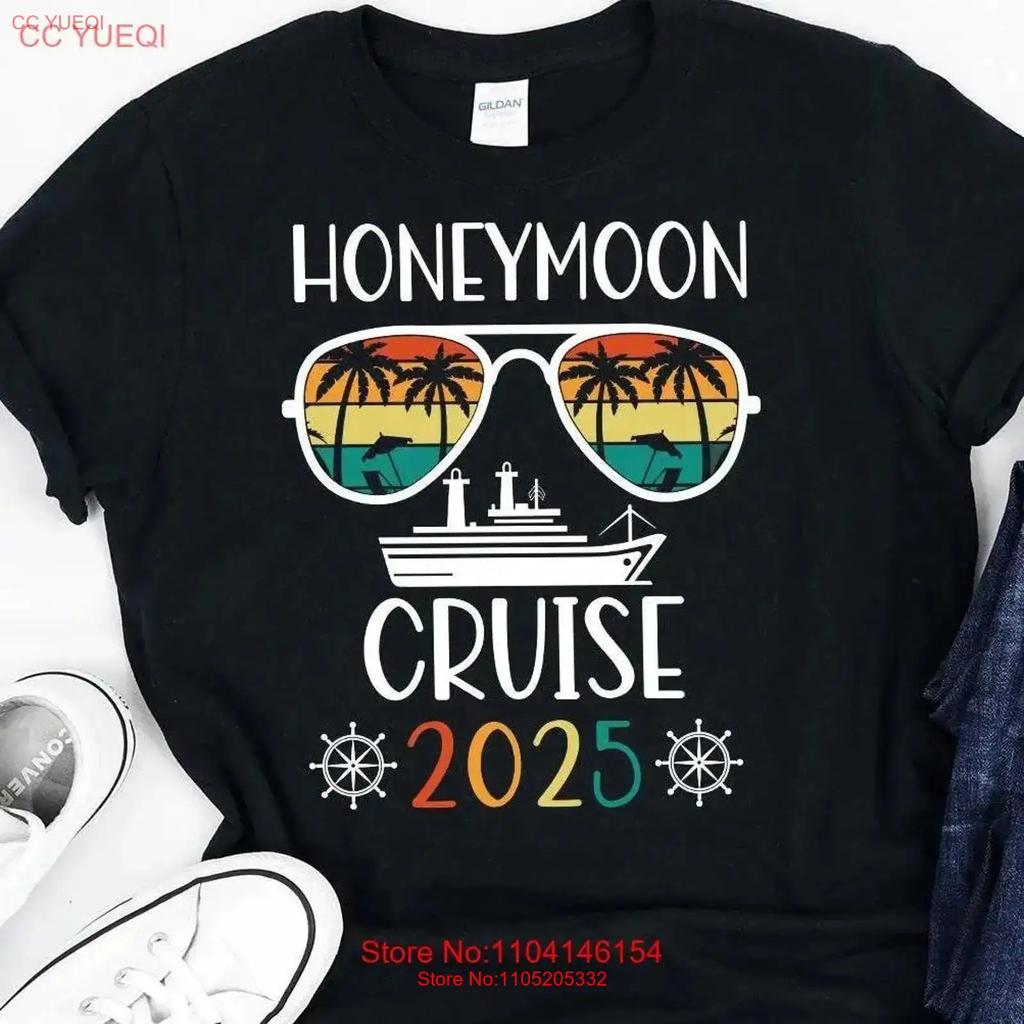 Honeymoon Cruise T Shirt 2025 Vacation Family Matching Couple Vintage Fashion Graphic Homme Top For Everyday Wear